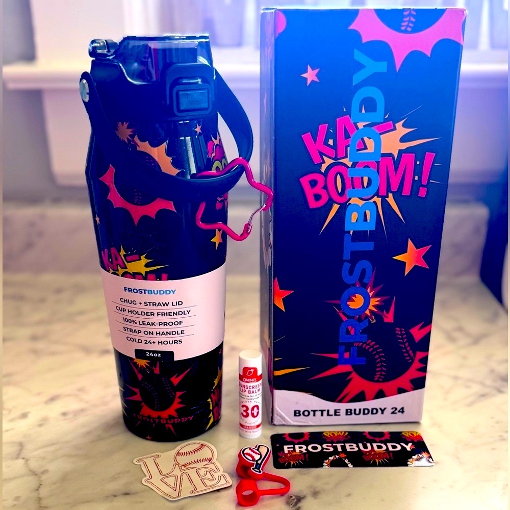 NWT FrostBuddy Hittin' Bombs Drip Bottle Buddy 24oz Limited Ballpark Edition
